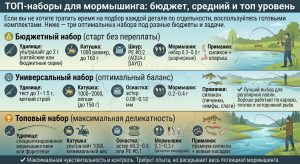 три варианта набора снастей для мормышинга под разный бюджет