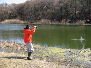 Работа вершинки спиннинга для микроджига